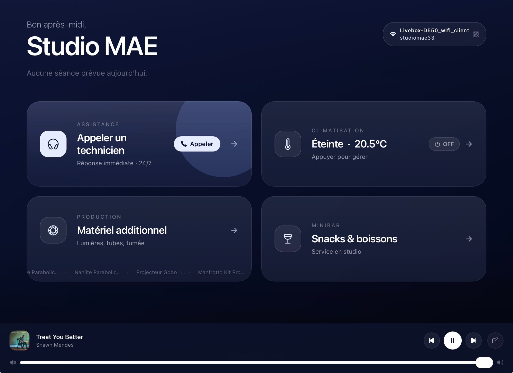 Interface tablette sur mesure